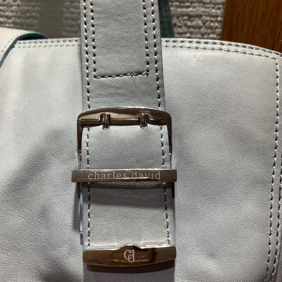 Charles David Blue Leather Bag - Picture 3 of 5